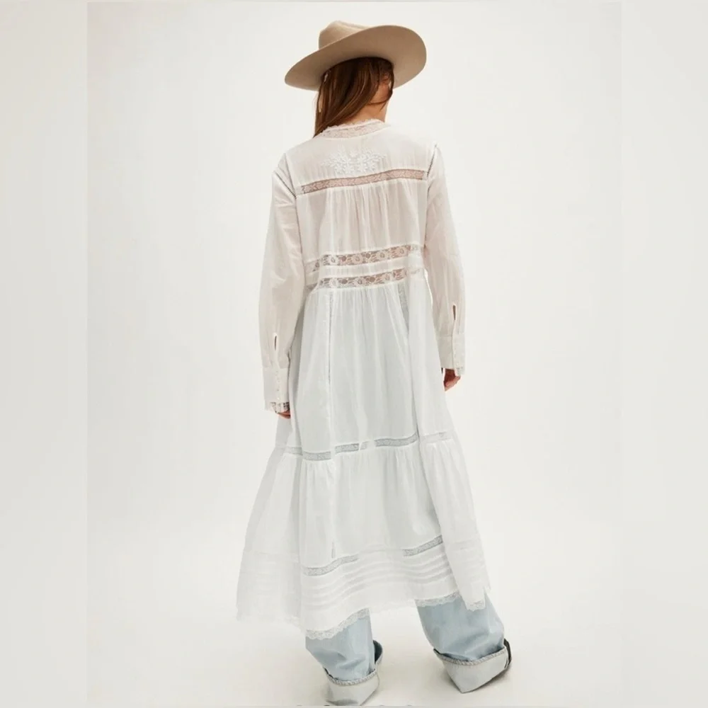 FREE PEOPLE NWT Keepsake Maxi White Top S